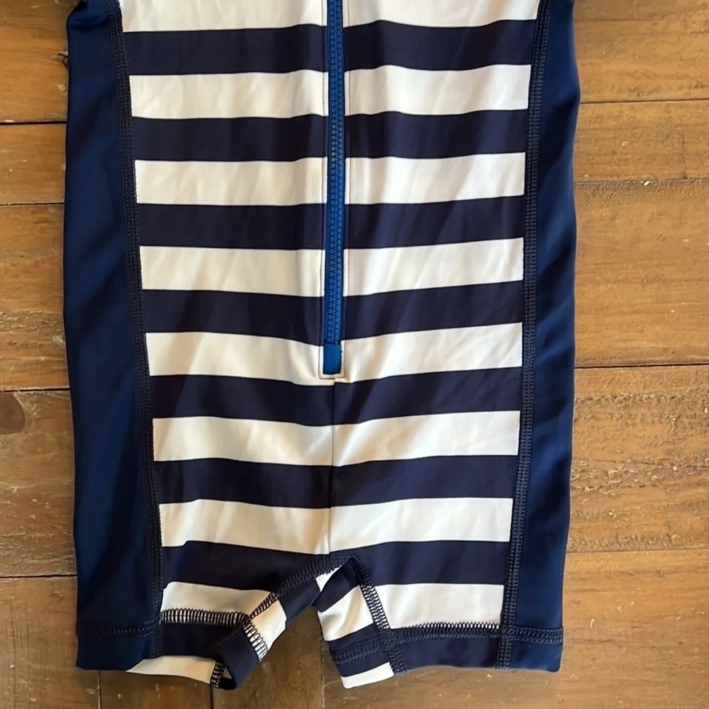 Hanna andersson blue striped one piece swim